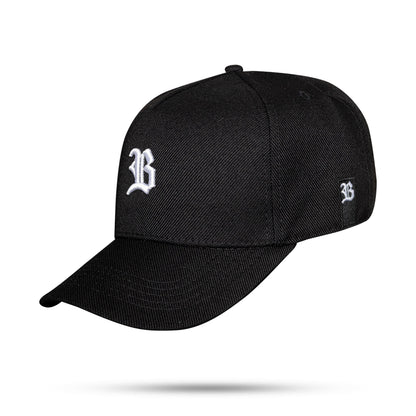 Gorra Snapback Basic Negra Logo Blanco