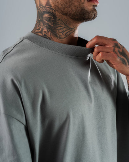 Camiseta Oversize Básica Gris Cemento