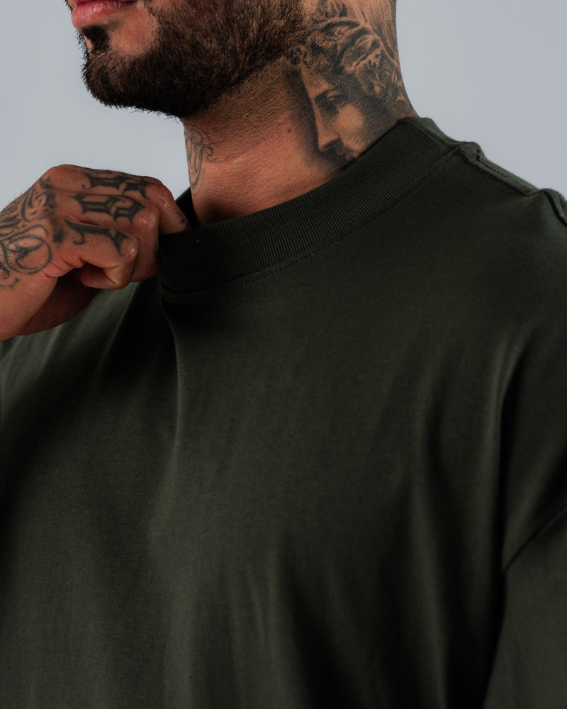 Camiseta Oversize Básica de Hombre Verde