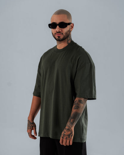 Camiseta Oversize Básica de Hombre Verde
