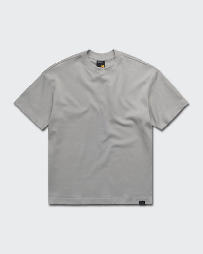 Camiseta Básica de Corte Relajado Gris Cemento