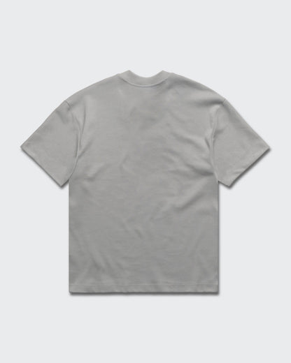 Camiseta Básica de Corte Relajado Gris Cemento