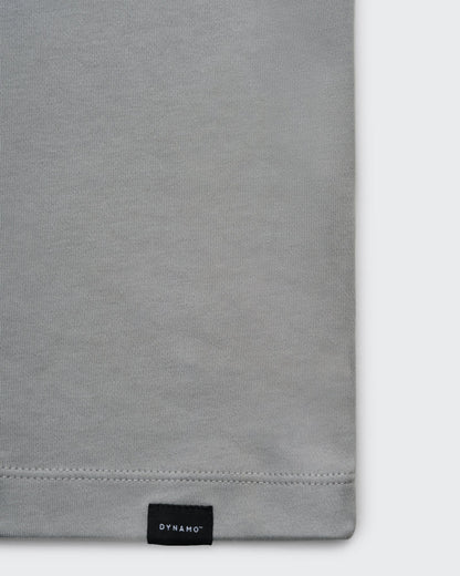 Camiseta Básica de Corte Relajado Gris Cemento