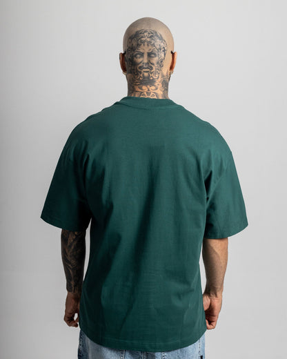 Camiseta Oversize Básica Verde Botella